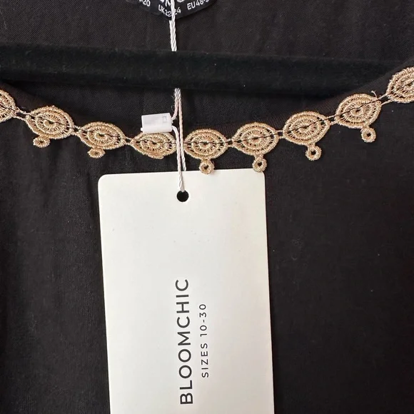 BloomChic Black Tunic with Gold Accents - Picture 3 of 4